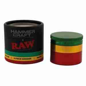 4 part raw alluminium grinder 50mm rasta